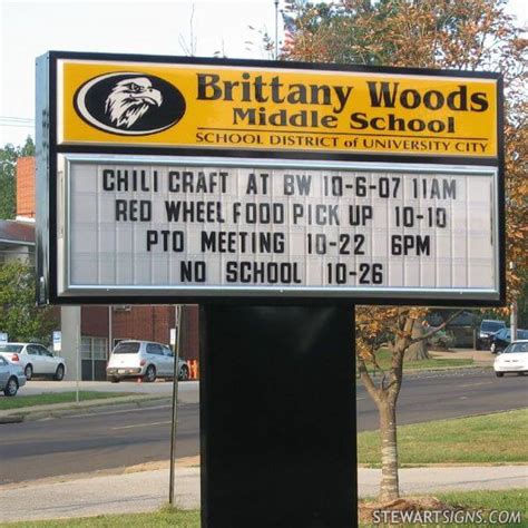 School Sign for Brittany Woods Middle School MO