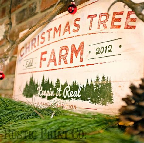 Christmas Tree Farm Sign Wood Holiday Sign by RusticPrintCo