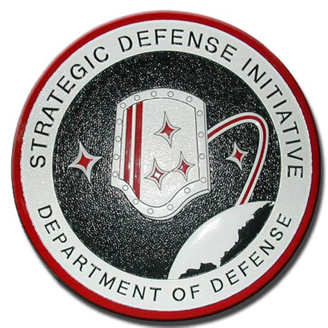 (SDI) Strategic Defense Initiative wooden seal plaques & podium logo emblem