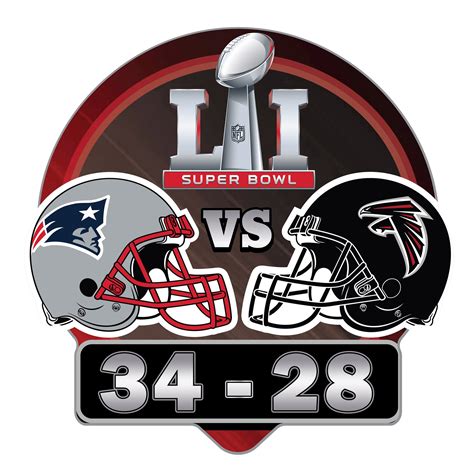 New England Patriots 1.38" x 1.25" Super Bowl LI Champions Score Pin