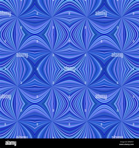 Blue seamless psychedelic abstract curved stripe pattern background - vector ray illustration ...