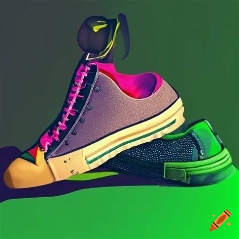 Green and black sneakers with a hidden microphone