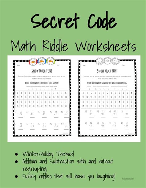 Math Riddle Worksheets - Worksheets For Kindergarten