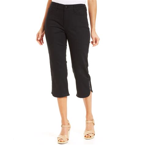 Lyst - Nydj Devin Cropped Capri Jeans in Black