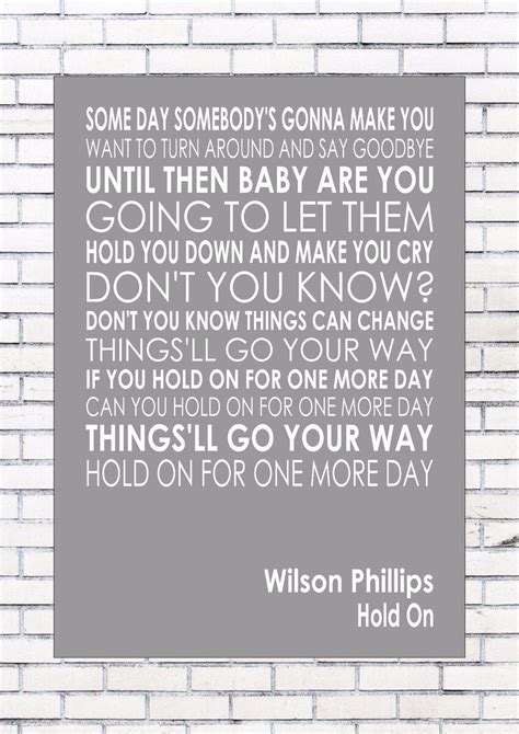 Lyrics To Hold On By Wilson Phillips Top Sellers | emergencydentistry.com