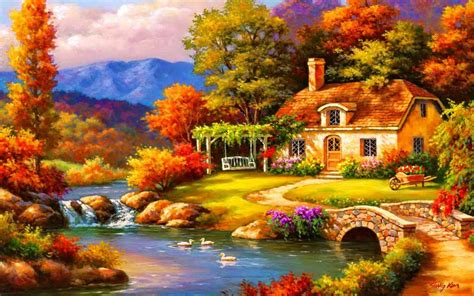 Cottage In Autumn Wallpapers - Wallpaper Cave