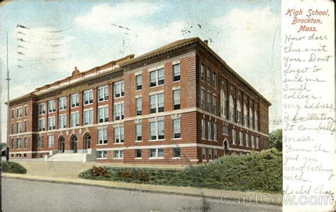 High School Brockton, MA Postcard