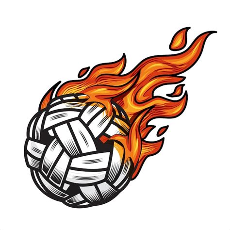 Premium Vector | Sepak takraw ball on fire Vector illustration