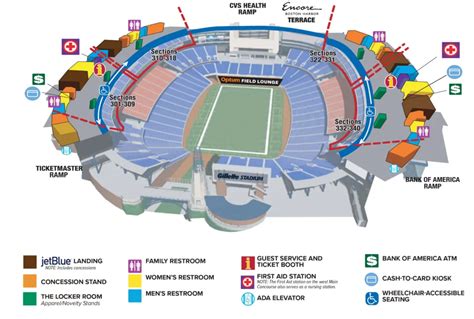 Gillette Stadium Seating Chart for New England Patriots game 2023 ...