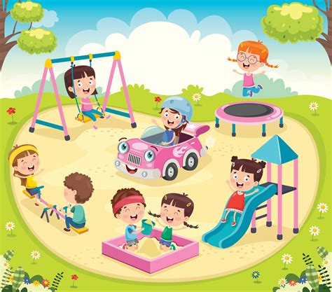 Playgrounds With Kids Clip Art