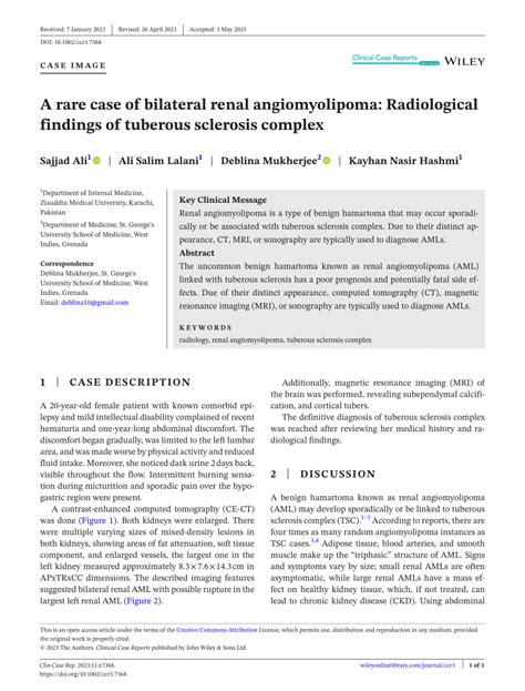 (PDF) A rare case of bilateral renal angiomyolipoma: Radiological ...