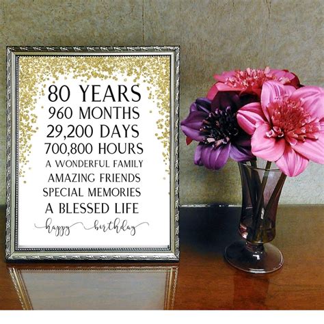 80th Birthday Party Print 80th Party Decoration Table Decor - Etsy