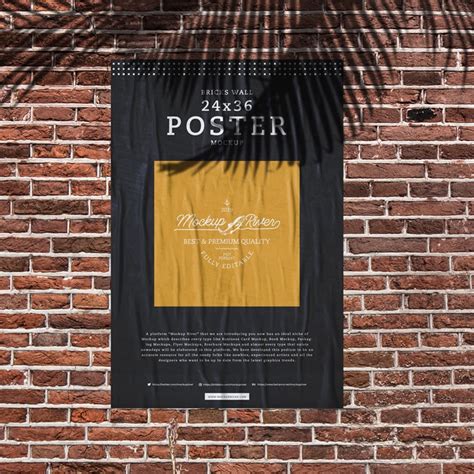 Bricks Wall 24×36 Poster Mockup » CSS Author