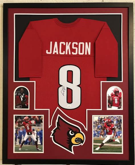 Lamar Jackson Signed Louisville Cardinals 34x42 Custom Framed Jersey ...