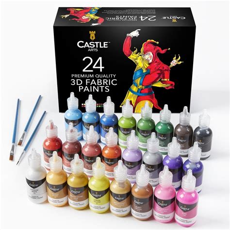 Castle Arts 24 Piece 3D Fabric Paint Set – Castle Arts USA