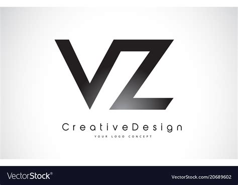 Vz v z letter logo design creative icon modern Vector Image