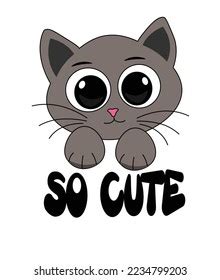 Cute Cat Face Text Stock Vector (Royalty Free) 2234799203 | Shutterstock