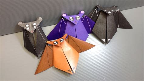 Origami Halloween Bat - Print Your Own Paper! - YouTube