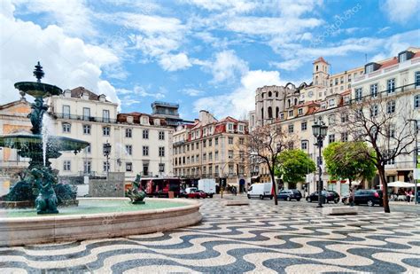 Fountain on Rossio Square in Lisbon, Portugal Stock Photo by ©wastesoul 14711929