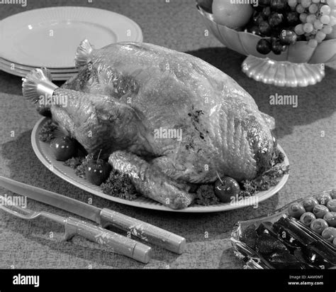 Turkey dinner 1960s Black and White Stock Photos & Images - Alamy