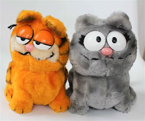 Vintage Garfield & Nermal Tabby Cat Toy Stuffed Plush by Dakin