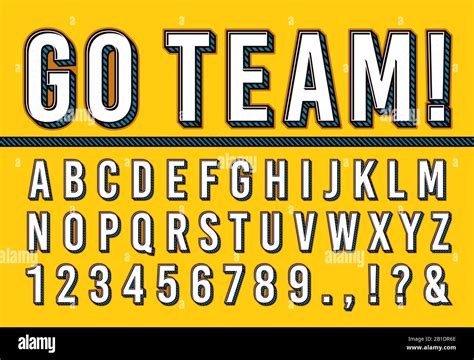 Sport letters font. College sports team typography lettering, sporting ...