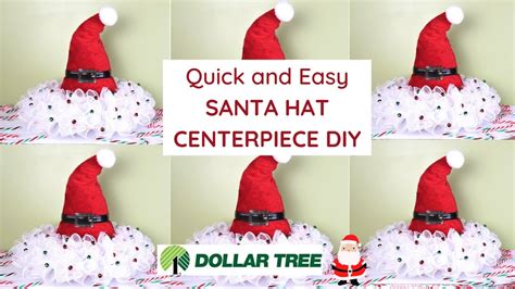 Easy Christmas High End SANTA HAT CENTERPIECE DIY Dollar Tree | Christmas Decor Dollar Tree diy ...