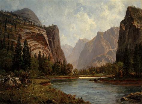 Albert Bierstadt - Gates of the Yosemite | Yosemite art, Landscape ...