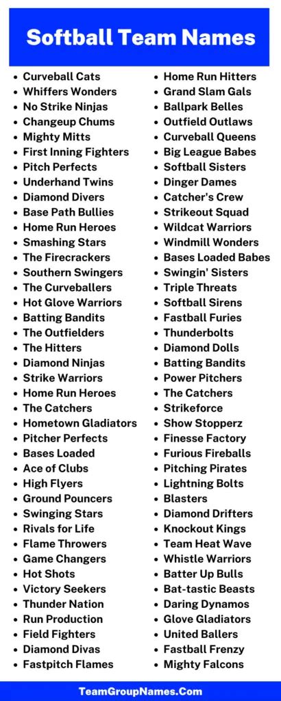 480+ Softball Team Names to Make a Statement