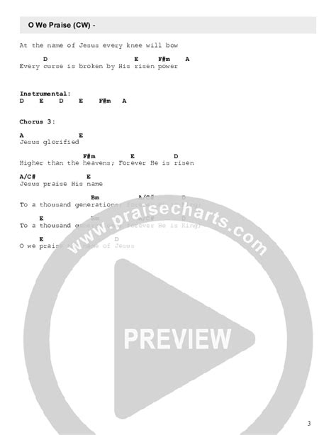 O We Praise Chords PDF (Celebration Worship) - PraiseCharts