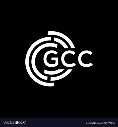 Gcc letter logo design on black background Vector Image