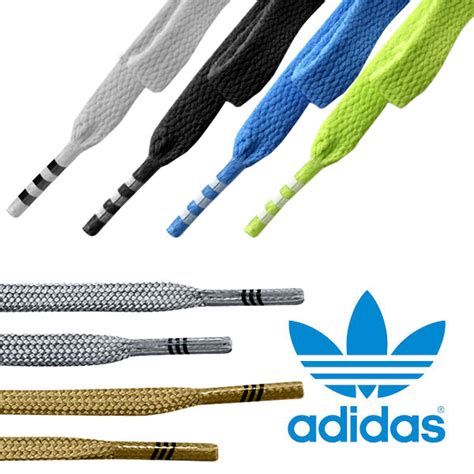 Adidas Originals Flat Shoe Laces Solid Stripe Trefoil For Mens Womens Trainers