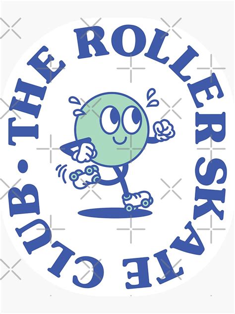 "The Roller Skate Club | Teal & Blue | Oval Logo" Sticker for Sale by ...