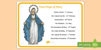 Feast Days of Mary - Teaching Display Poster (Teacher-Made)