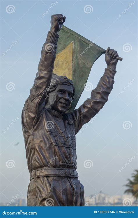 Statue of Famous Formula One Driver Ayrton Senna on Copacabana Beach Editorial Photo - Image of ...