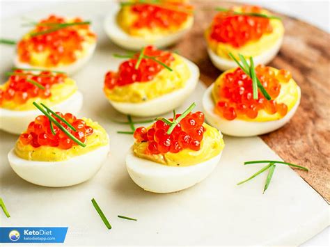 Salmon Caviar Deviled Eggs | KetoDiet Blog