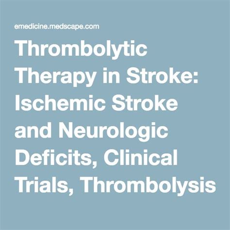 Pin on Thrombolysis in AIS