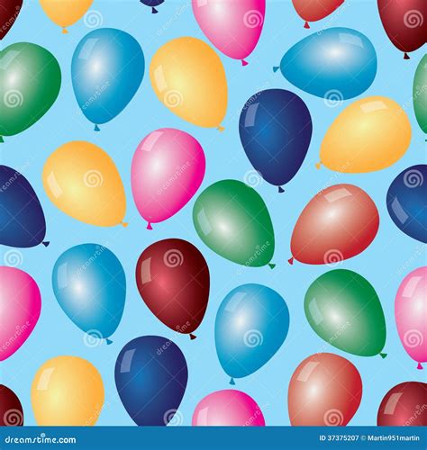 Color Balloons with Helium Pattern Stock Vector - Illustration of ...