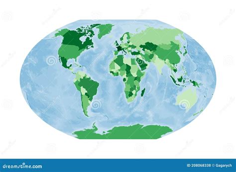 World Map. Winkel Tripel Projection Stock Vector - Illustration of ...