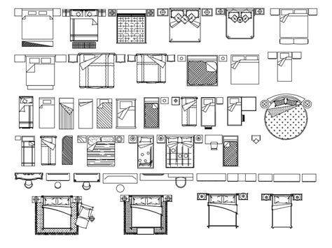 Famous Bedroom Furniture Plan Autocad Blocks References