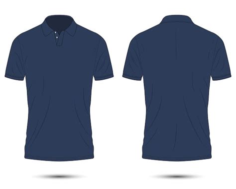 Premium Vector | Dark blue polo shirt mockup front and back view