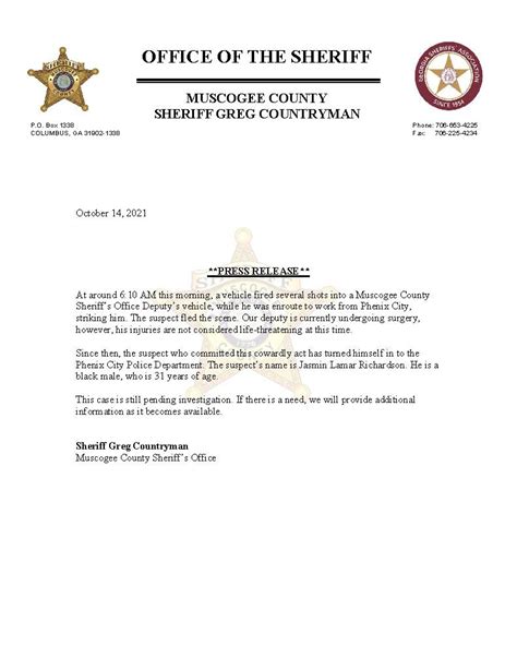 Muscogee County Sheriff's Office | Facebook