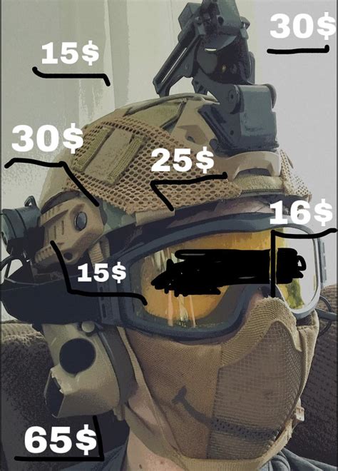 This was the cheapest milsim helmet setup i could manage. Not trying to show off, but i wanna ...