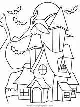 Haunted House Coloring Pages Easy sketch template
