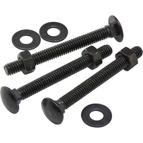 Builder'S Hardware 3 Pack 5/16"x3" Black Carriage Bolts, with Nuts and Washers | Home Hardware