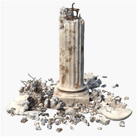 Broken Pillar 3D Model $24 - .obj .blend .gltf .fbx .usdz - Free3D