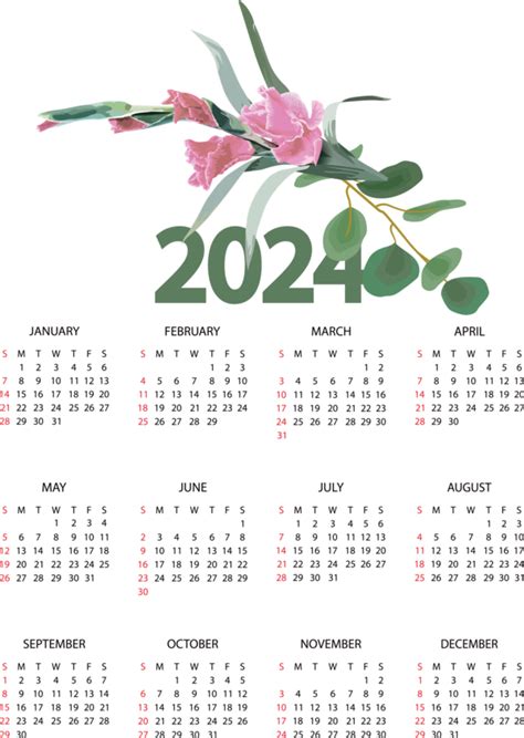 Printable Calendar 2024 With Flowers - Fionna Joanie