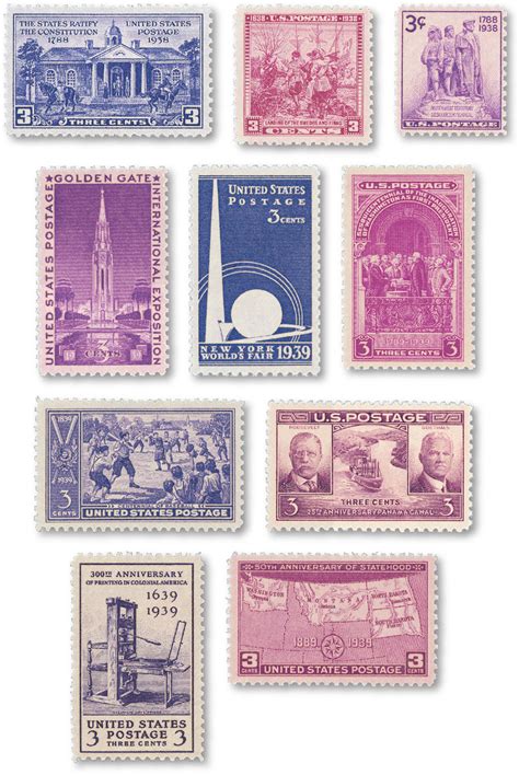 YS1938-39C - 1938-39 Complete Commemorative Year Set, 11 Stamps - Mystic Stamp Company