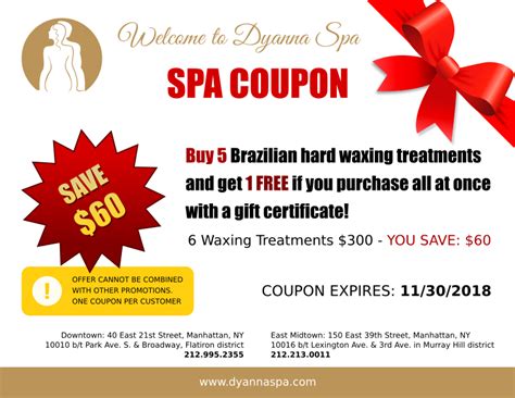 Spa Coupons - Brazilian Waxing Center.Spa Services In Manhattan NY