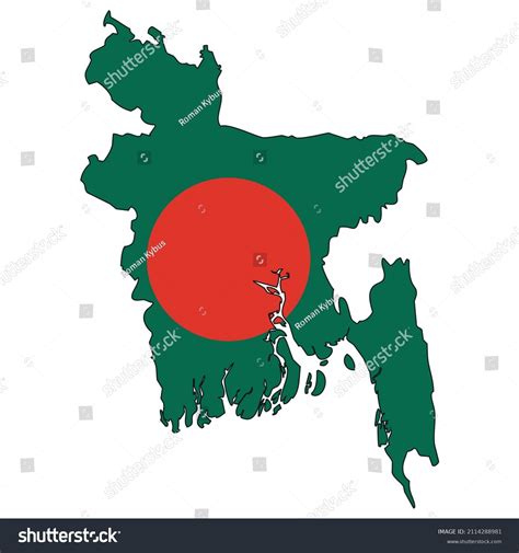 Bangladesh Map Flag Outline State National Stock Vector (Royalty Free ...